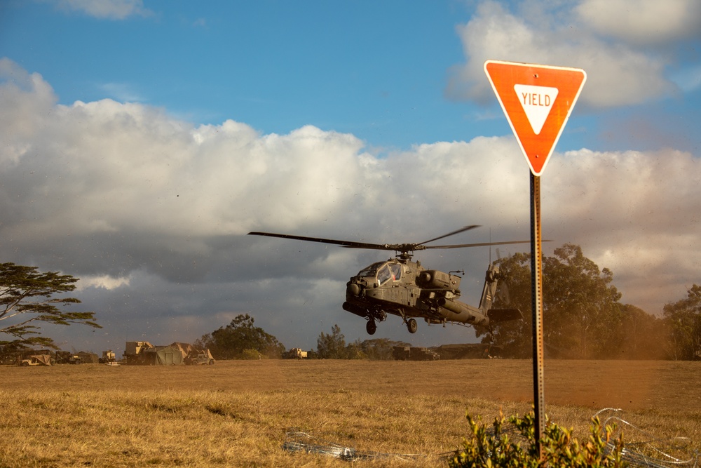 JPMRC 24-01: 25th Combat Aviation Brigade set up at Kahuku Training Area