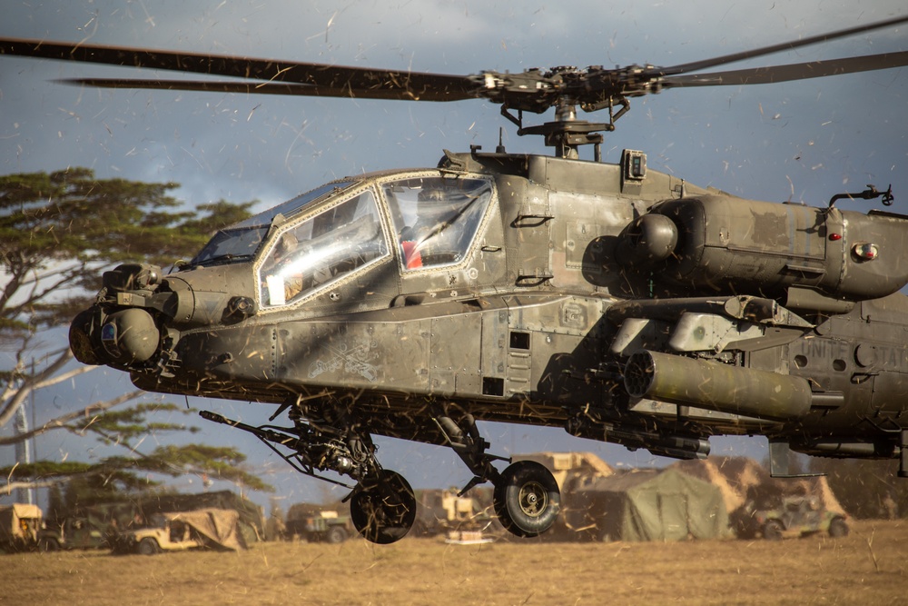 JPMRC 24-01: 25th Combat Aviation Brigade set up at Kahuku Training Area