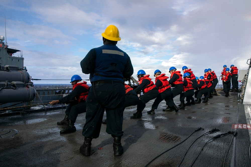 USS Sterett Replenishment at Sea