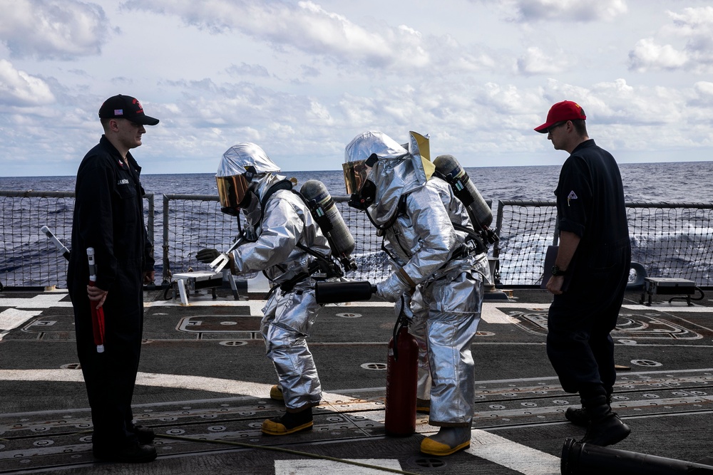 Dvids - Images - Uss Sterett Flight Deck Damage Control Drill [image 2 