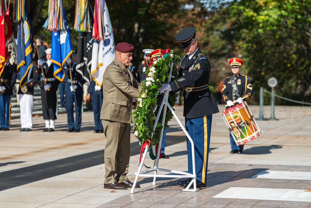 Italian Deputy Chief of Defence Staff Lays Wreath at Arlington