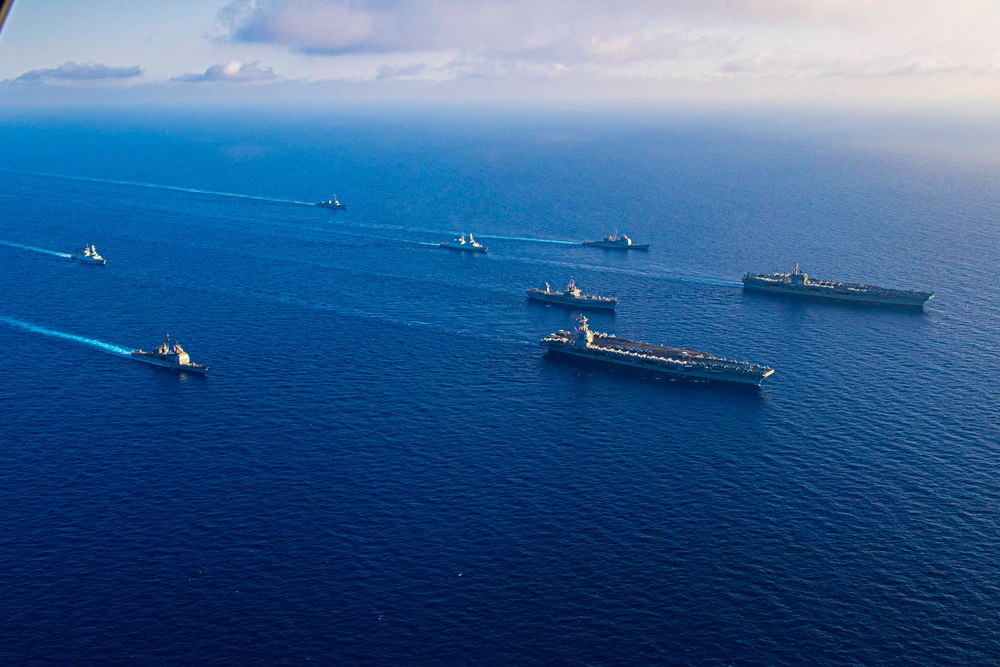 Gerald R. Ford and Dwight D. Eisenhower Carrier Strike Groups Support Operations in the Mediterranean Sea