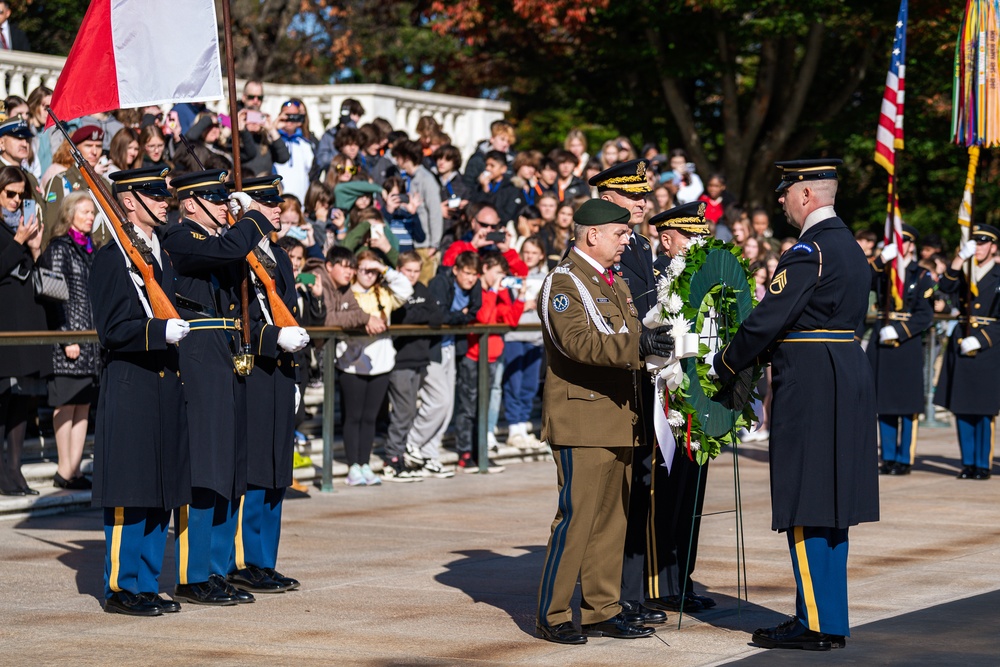 Chief of Polish Armed Forces Lays Wreath at Arlington