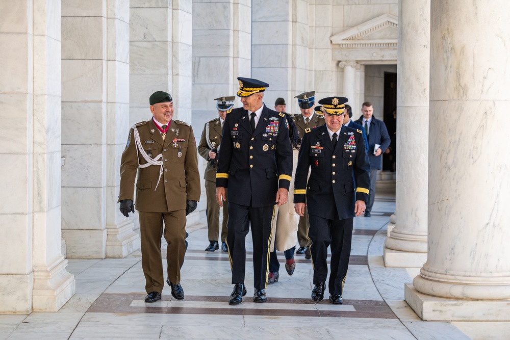 Chief of Polish Armed Forces Lays Wreath at Arlington