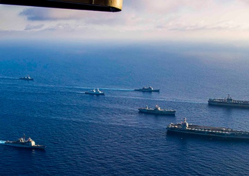 Gerald R. Ford and Dwight D. Eisenhower Carrier Strike Groups Support Operations in the Mediterranean Sea