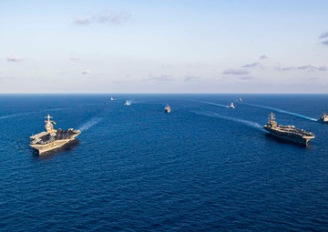Gerald R. Ford and Dwight D. Eisenhower Carrier Strike Groups Support Operations in the Mediterranean Sea