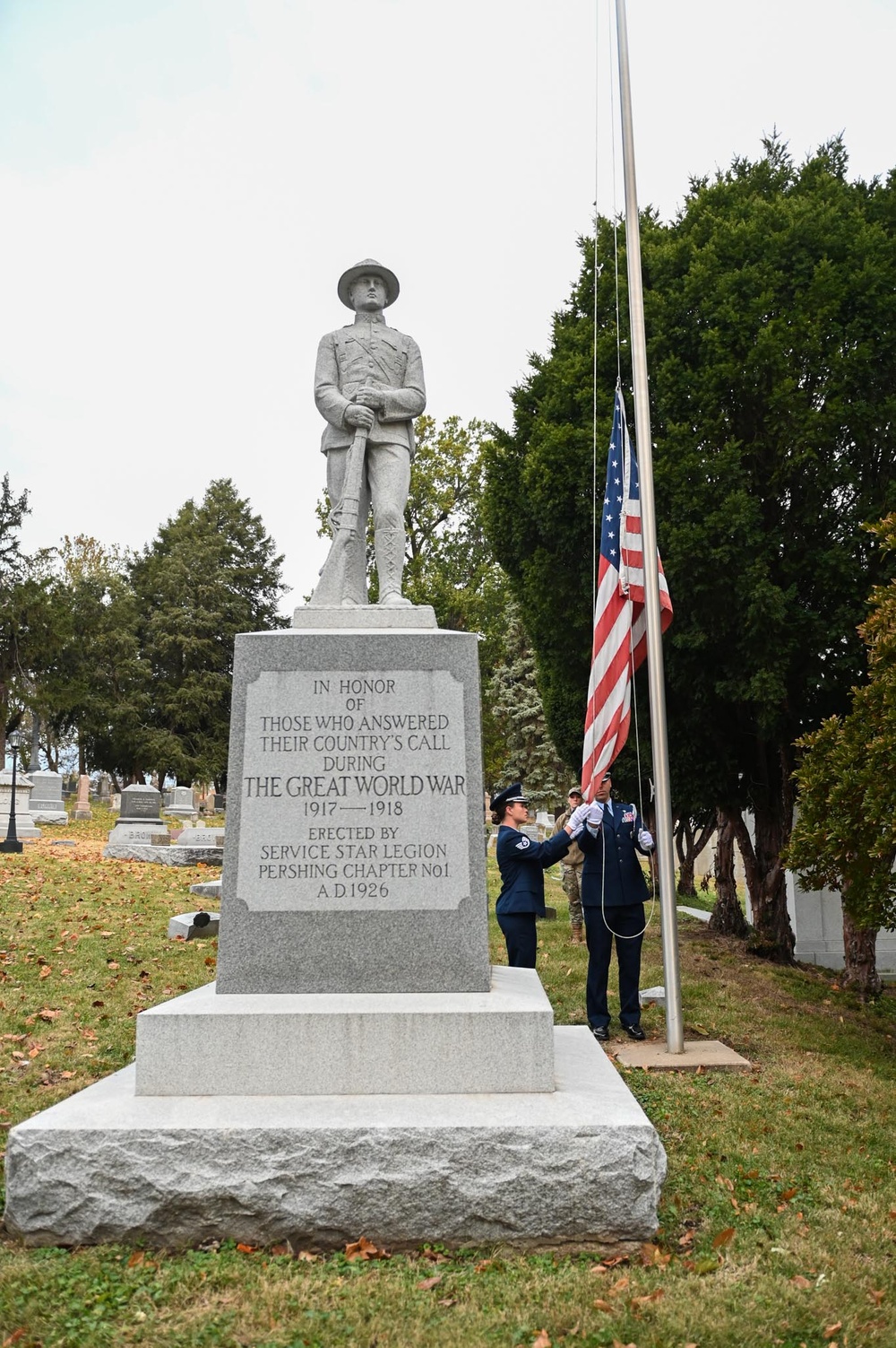 139th Honor Guard replaces old U.S. flag at cemetery