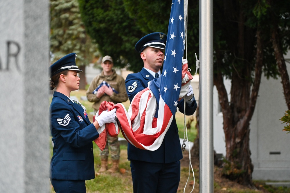 139th Honor Guard replaces old U.S. flag at cemetery