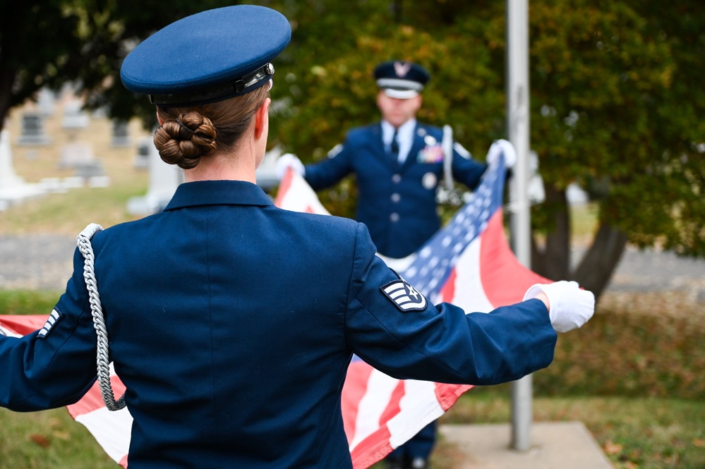 139th Honor Guard replaces old U.S. flag at cemetery