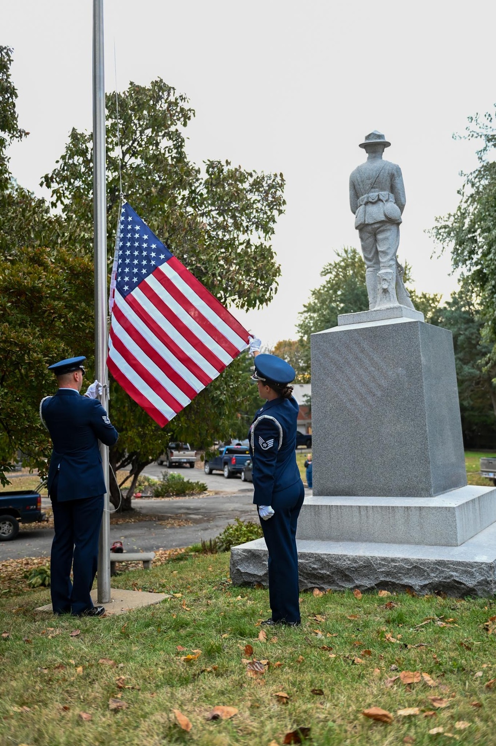 139th Honor Guard replaces old U.S. flag at cemetery