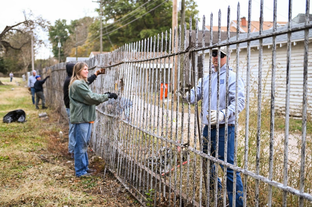 Airmen clean up cemetery where the wing's first commander rests