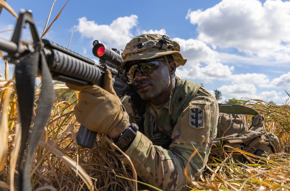 130th Engineer Brigade erected partially notional obstacles as defense against a possible counter attack at JPMRC