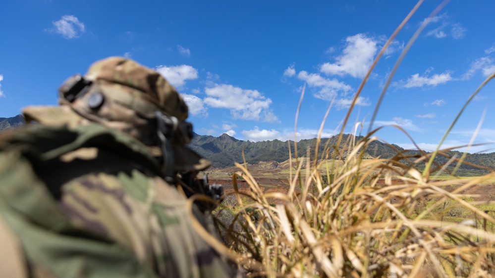 130th Engineer Brigade erected partially notional obstacles as defense against a possible counter attack at JPMRC