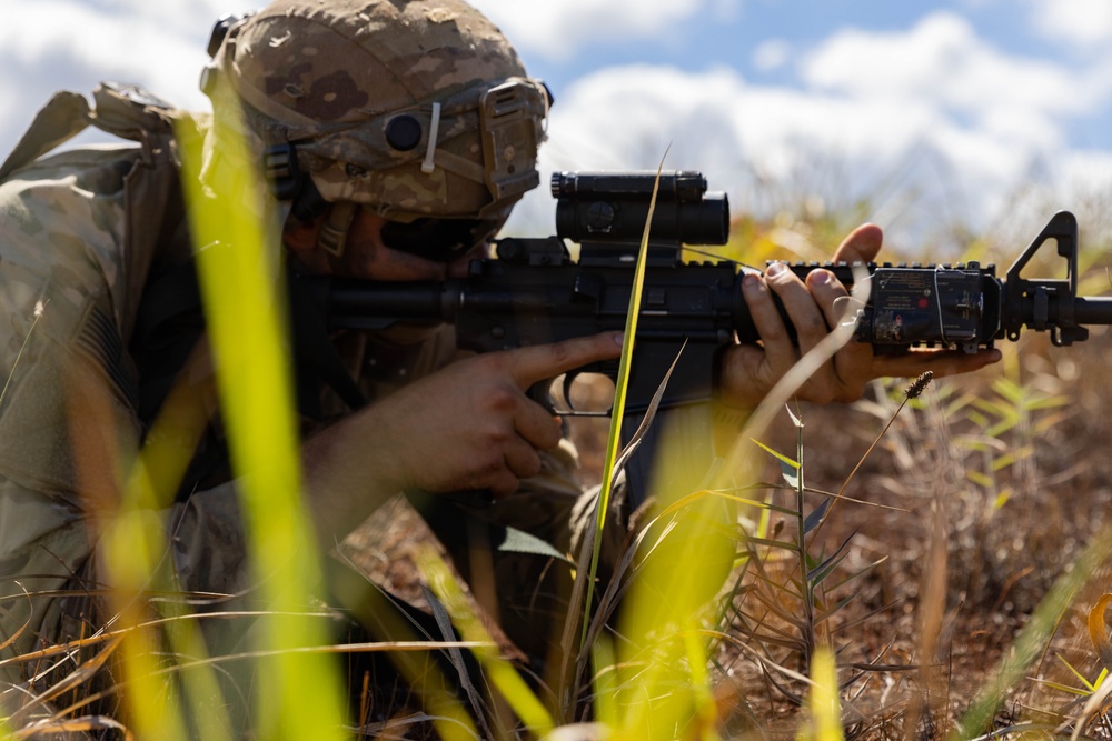 130th Engineer Brigade erected partially notional obstacles as defense against a possible counter attack at JPMRC