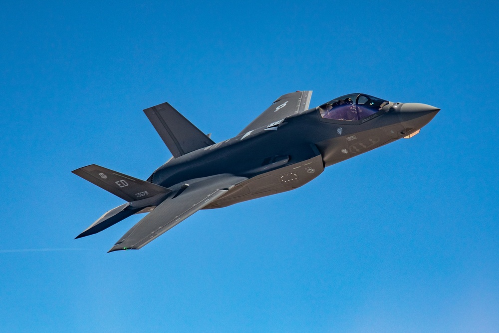 F-35 Lightning II soars over Edwards AFB