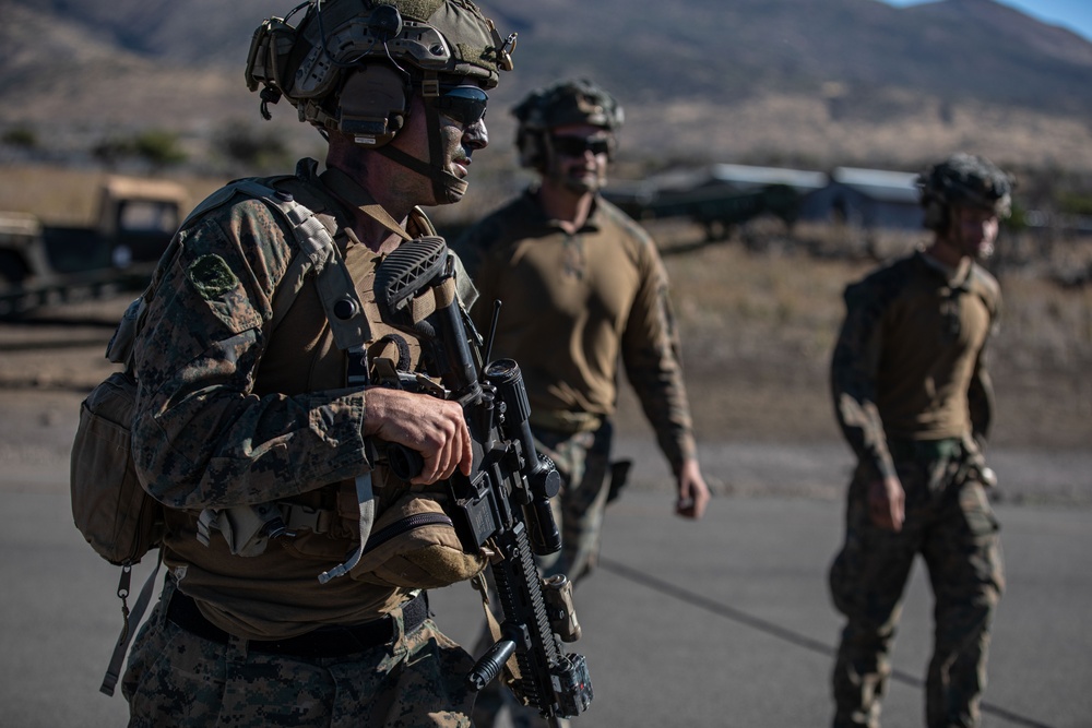 U.S. Army Soldiers and Marines launch an Unmanned Aircraft System during JPMRC 24-01