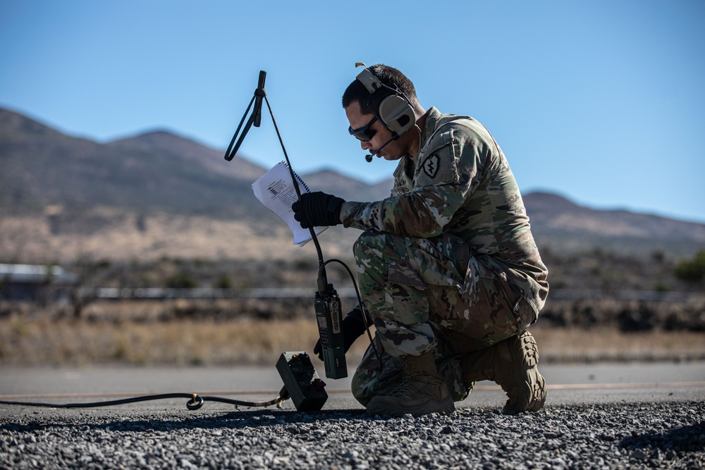 U.S. Army Soldiers and Marines launch an Unmanned Aircraft System during JPMRC 24-01