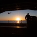 Sunset in the Hangar Bay of USS Theodore Roosevelt