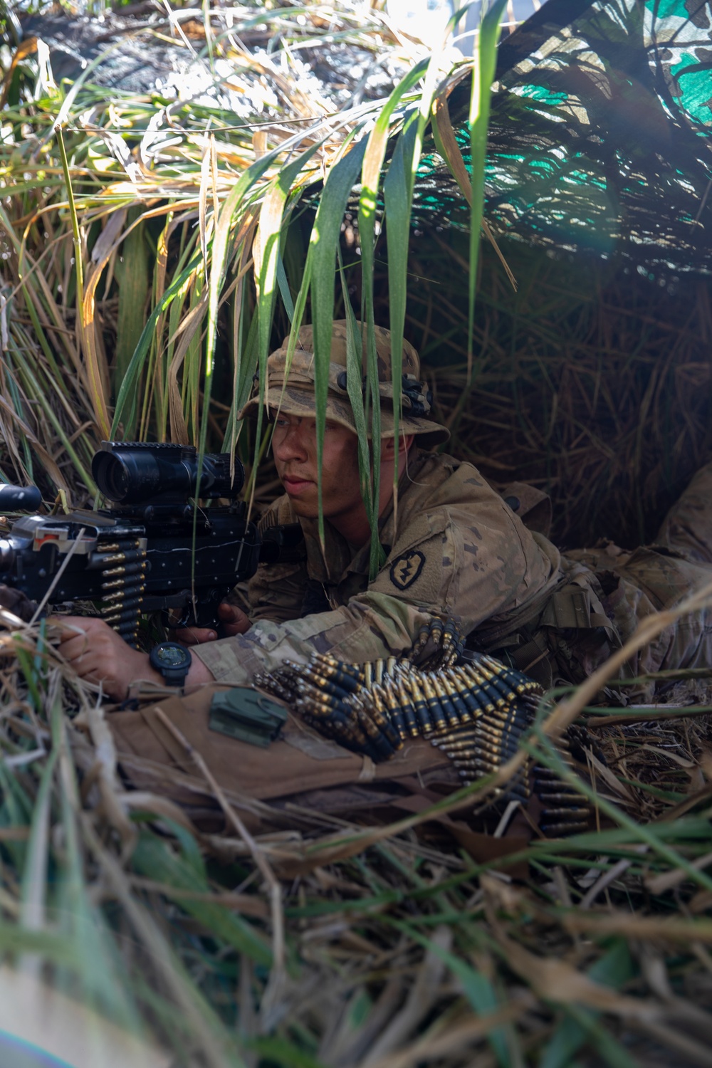 U.S. Soldiers establish a defensive perimeter during JPMRC 24-01