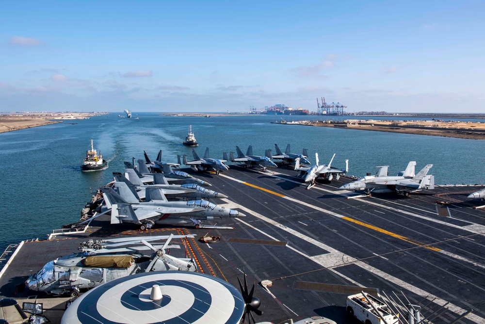 Dwight D. Eisenhower Carrier Strike Group transits the Suez Canal