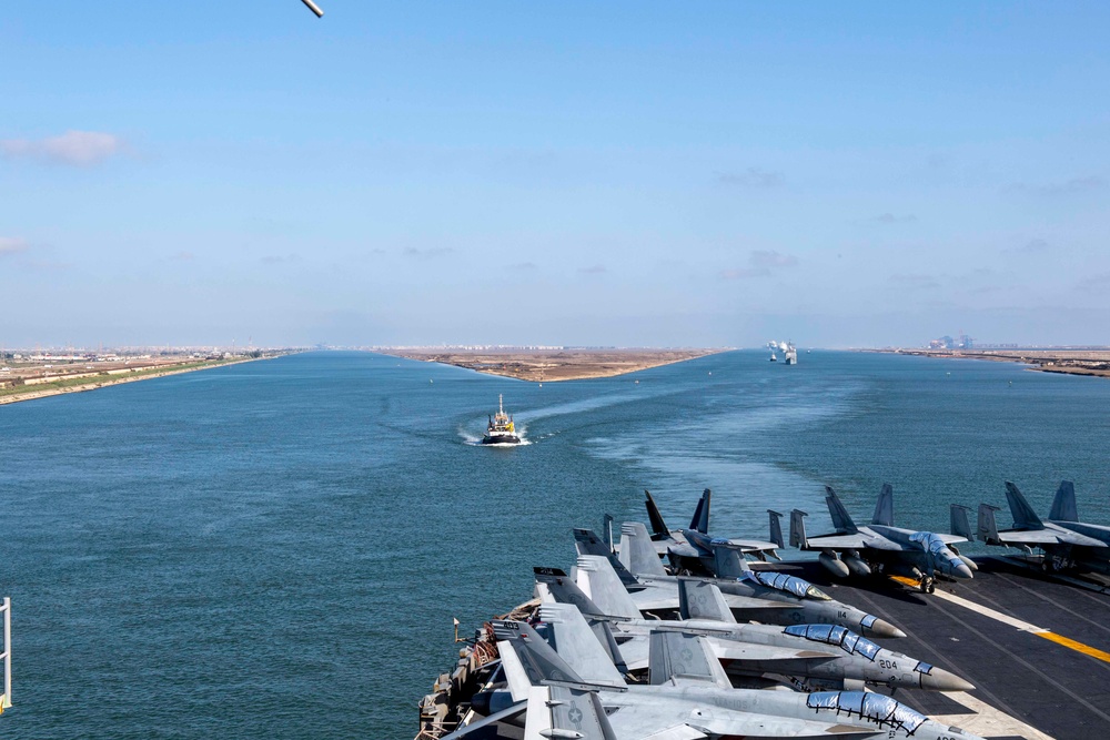 Dwight D. Eisenhower Carrier Strike Group transits the Suez Canal