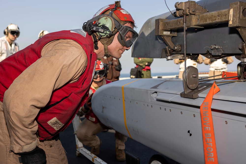 USS Bataan Loads Joint Standoff Weapons