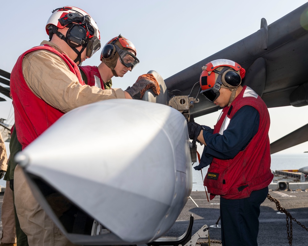 USS Bataan Loads Joint Standoff Weapons