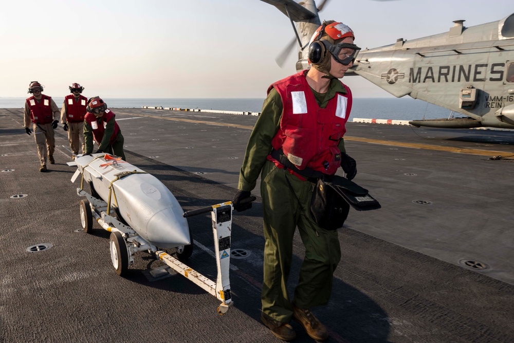 USS Bataan Loads Joint Standoff Weapons
