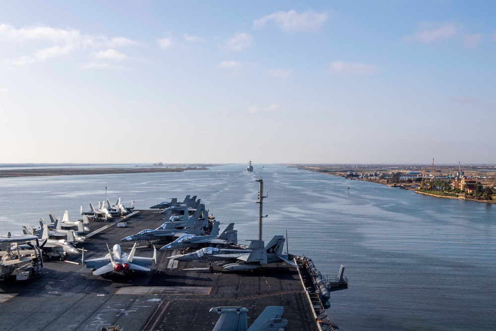 Dwight D. Eisenhower Carrier Strike Group transits the Suez Canal