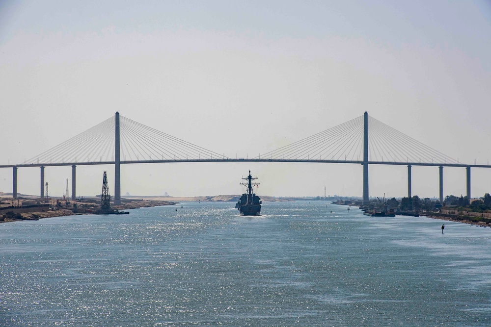 Dwight D. Eisenhower Carrier Strike Group transits the Suez Canal