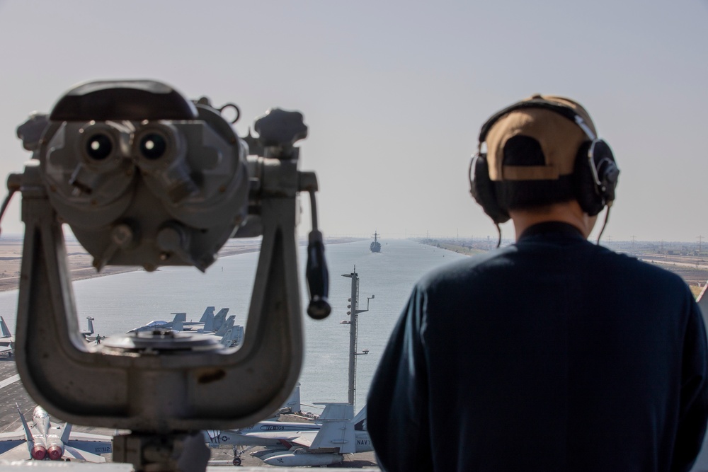 Dwight D. Eisenhower Carrier Strike Group transits the Suez Canal