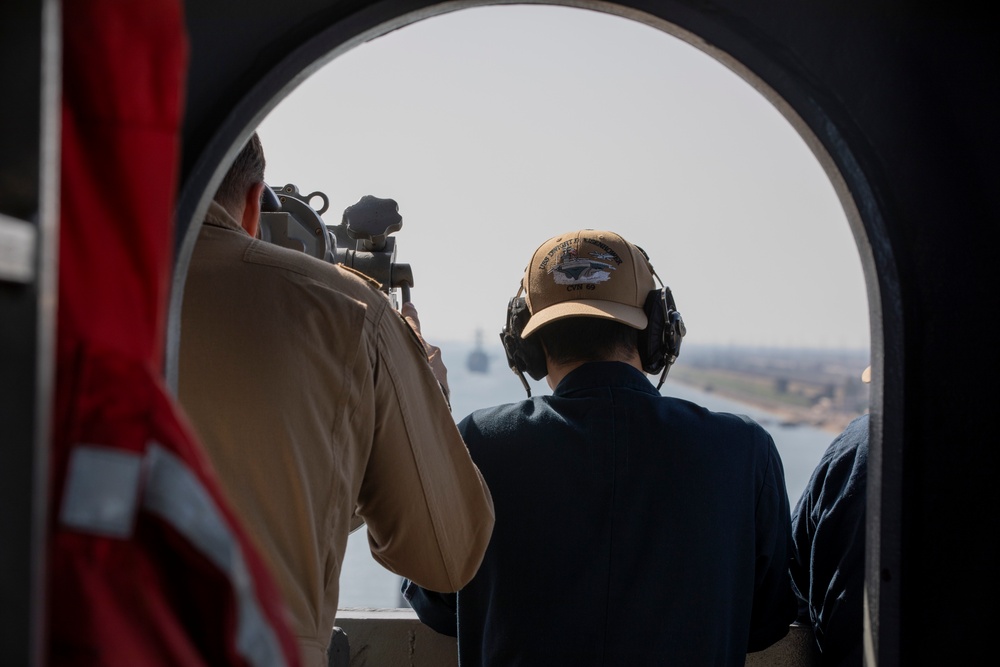 Dwight D. Eisenhower Carrier Strike Group transits the Suez Canal