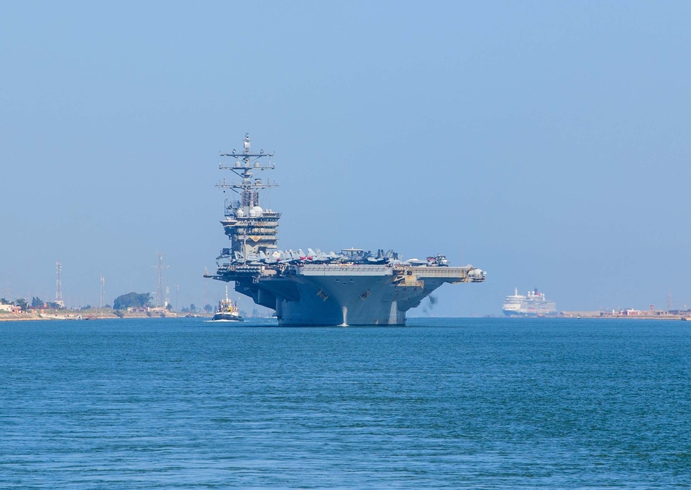 Dwight D. Eisenhower Carrier Strike Group transits the Suez Canal