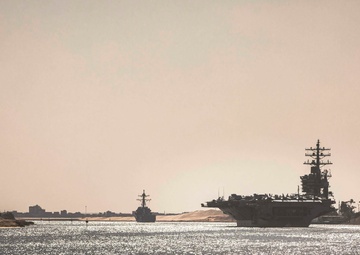 The Dwight D. Eisenhower Strike Group transits the Suez Canal