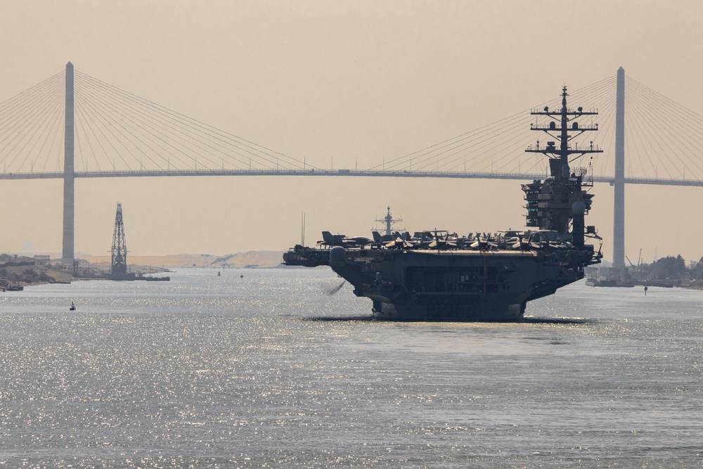The Dwight D. Eisenhower Strike Group transits the Suez Canal