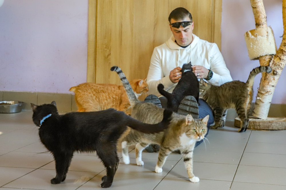 Deployed Soldiers volunteer at animal shelter in Poland