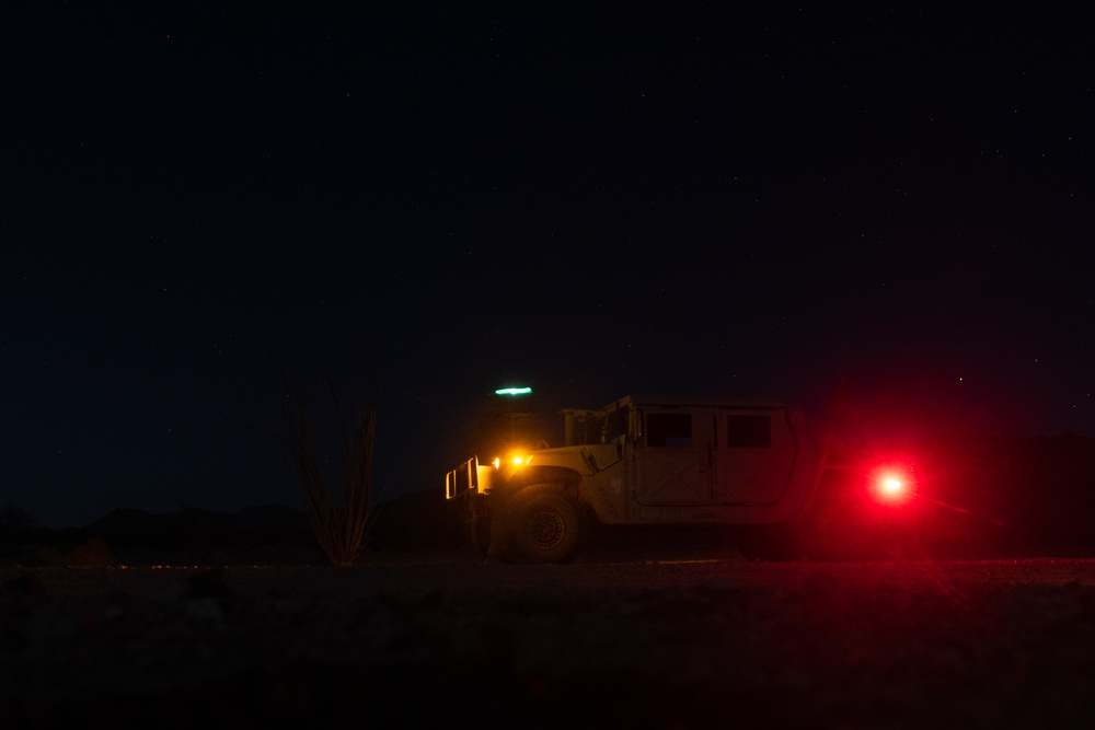 U.S. Marines with 8th Engineer Support Battalion Conduct Desert Convoy Operations