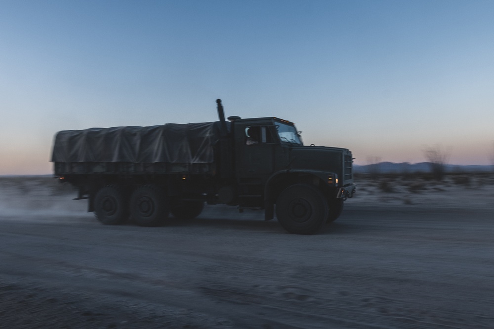 U.S. Marines with 8th Engineer Support Battalion Conduct Desert Convoy Operations