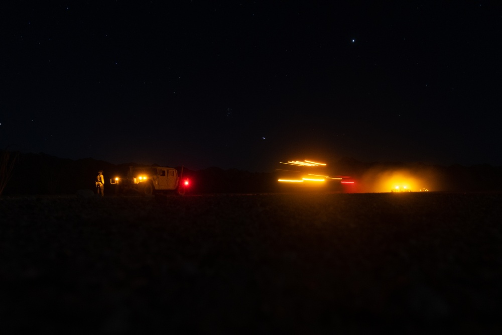 U.S. Marines with 8th Engineer Support Battalion Conduct Desert Convoy Operations