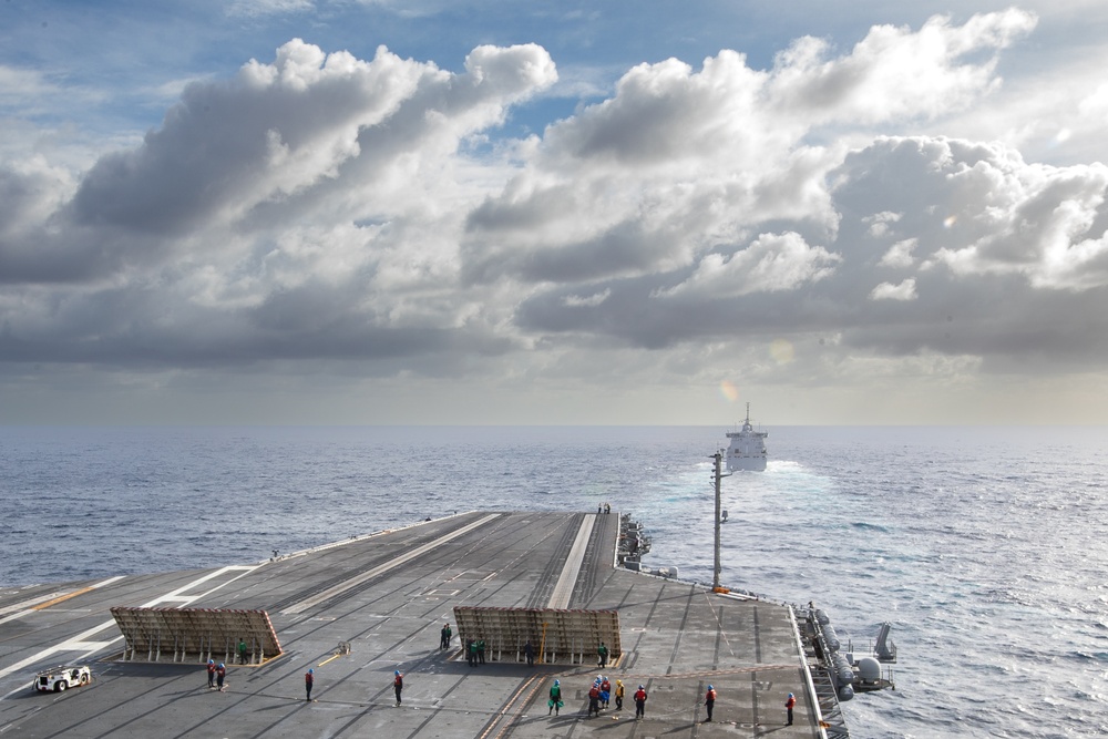 George Washington conducts Replenishment at sea