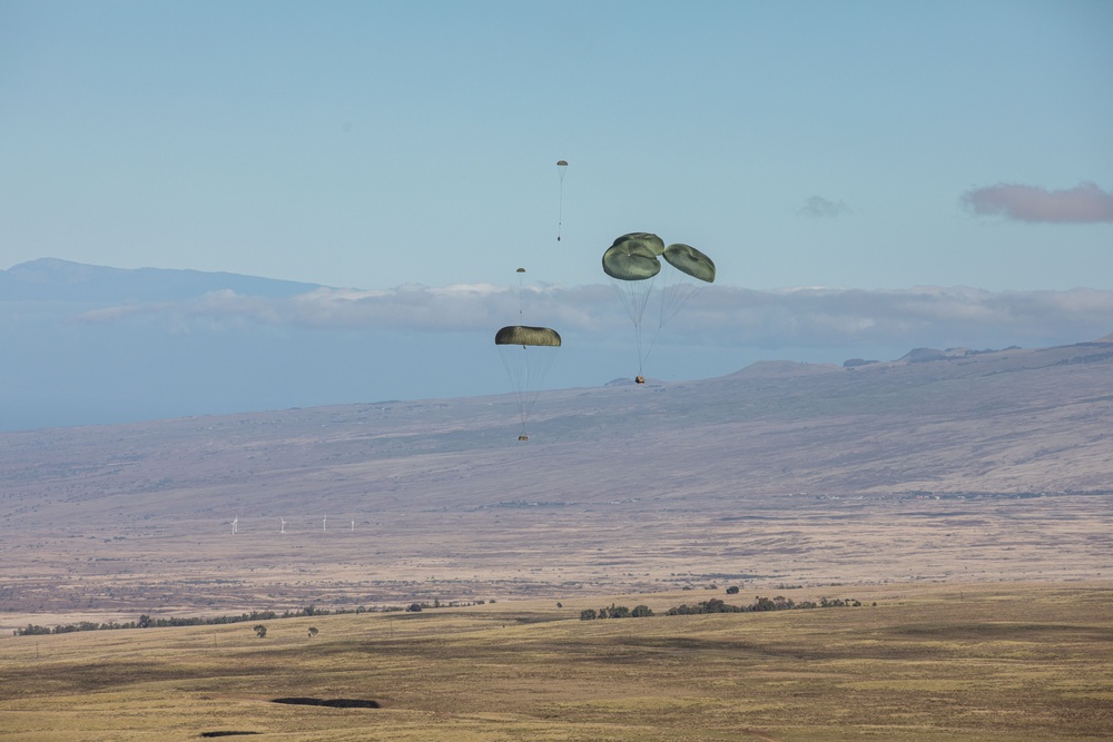 U.S. Army and Air Force Conduct Airdrops of Equipment During JPMRC 24-01