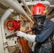 Sailors aboard USS Shoup participate in firefighting drill