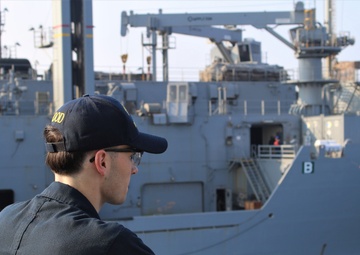 USS McFaul Conducts Replenishment-at-Sea with USNS Alan Shepard