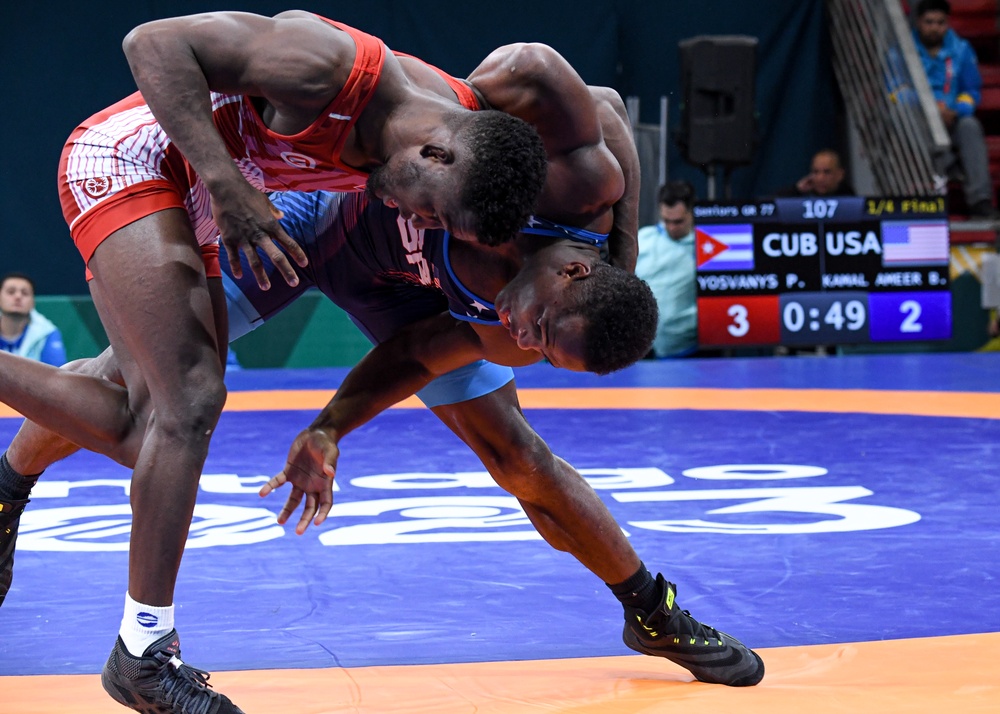 Spc. Kamal Bey wins 77kg gold medal in Greco-Roman wrestling at the Pan American Games