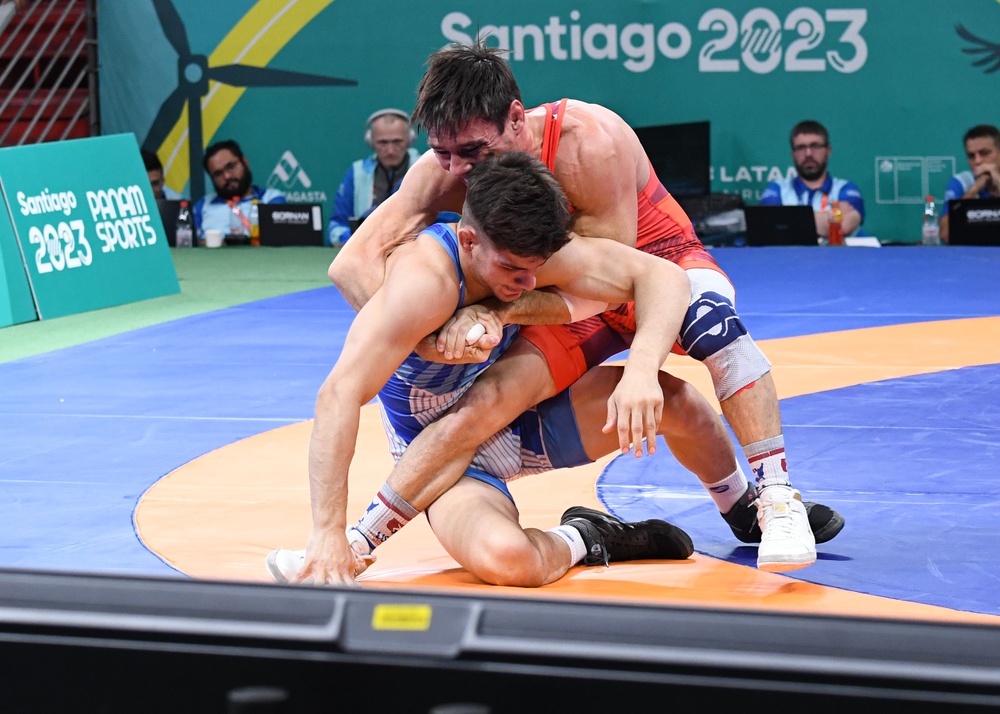 Sgt. Ildar Hafizov wins the 60kg gold medal in Greco-Roman wrestling at the Pan American Games