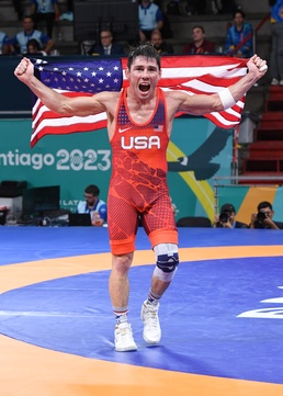Sgt. Ildar Hafizov wins the 60kg gold medal in Greco-Roman wrestling at the Pan American Games