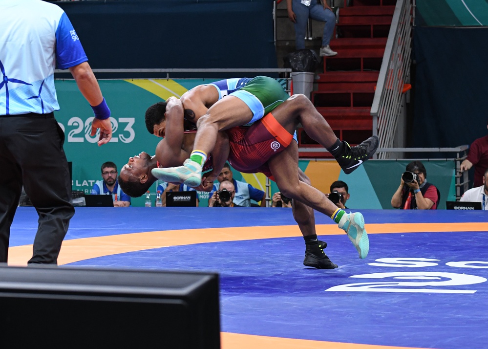Spc. Kamal Bey wins 77kg gold medal in Greco-Roman wrestling at the Pan American Games