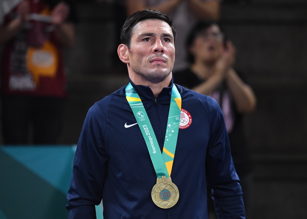 Sgt. Ildar Hafizov wins the 60kg gold medal in Greco-Roman wrestling at the Pan American Games
