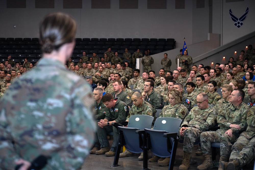 Brig. Gen. Camacho speaks at 149 FW all call