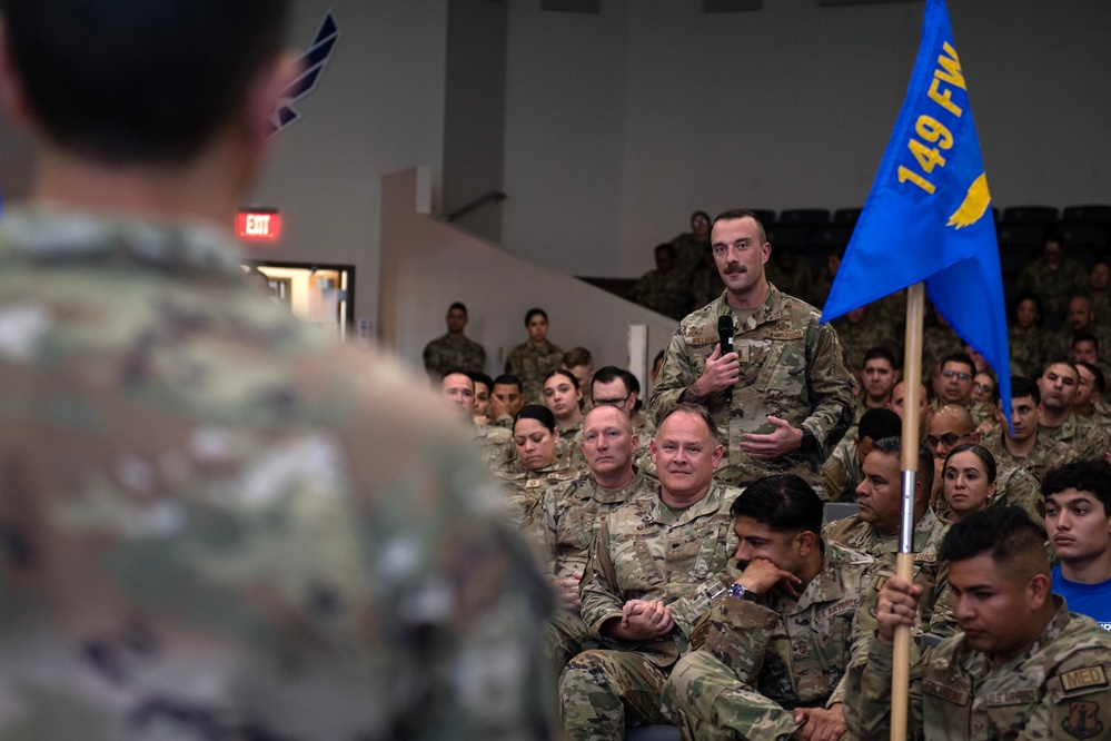 Brig. Gen. Camacho speaks at 149 FW all call